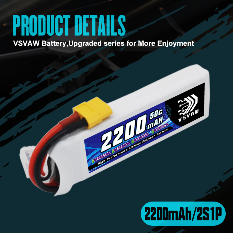 VSVAW 7.4V 2200mah 2S Drone Li - Drone Racing Battery のレビューと価格