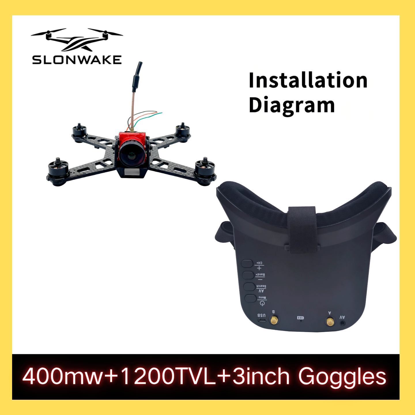 SLONWAKE 5.8G 48CH FPV 400mw V - Drone Racing Transmitter のレビューと価格