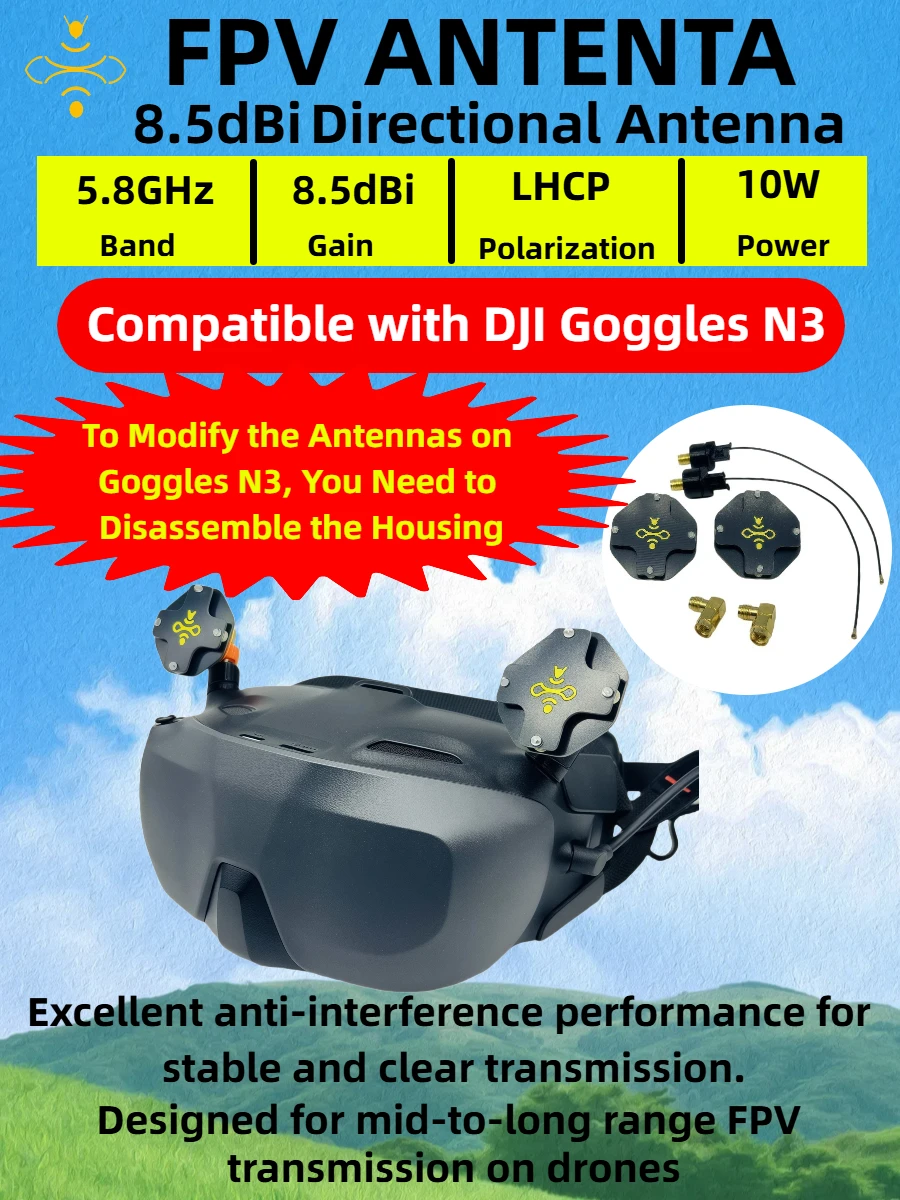 8.5dBi LHCP FPV Patch Antenna  - Drone Racing Goggles のレビューと価格