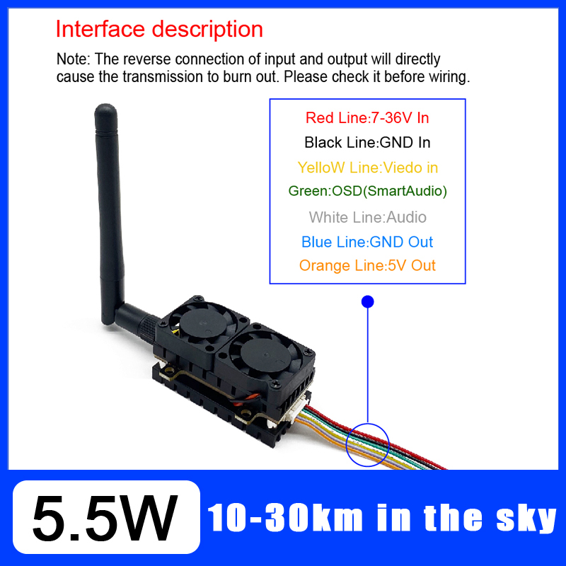 Long Range 5.8GHz 5.5W Video T - Drone Racing Transmitter のレビューと価格