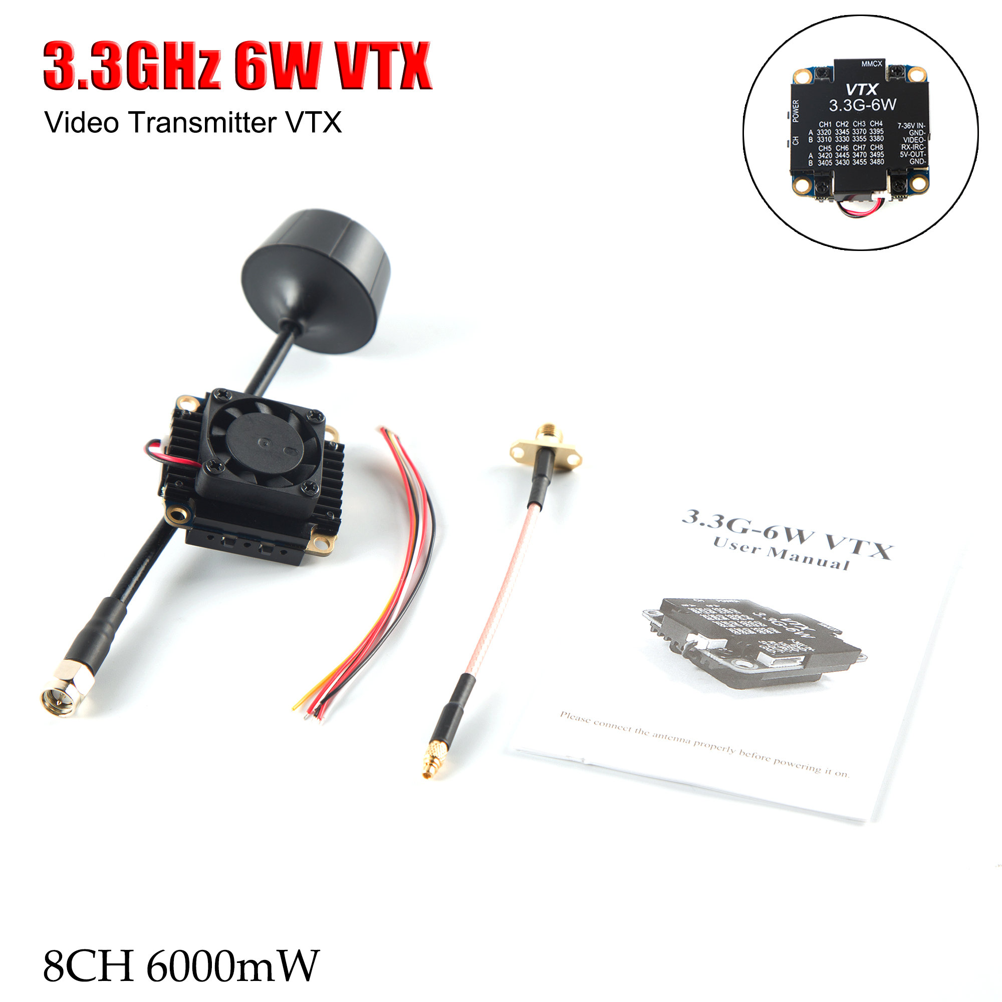 FPV Video Transmitter 3.3G 6W  - Drone Racing Transmitter のレビューと価格